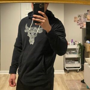 Under Armour Black Hoodie with Bull Graphic